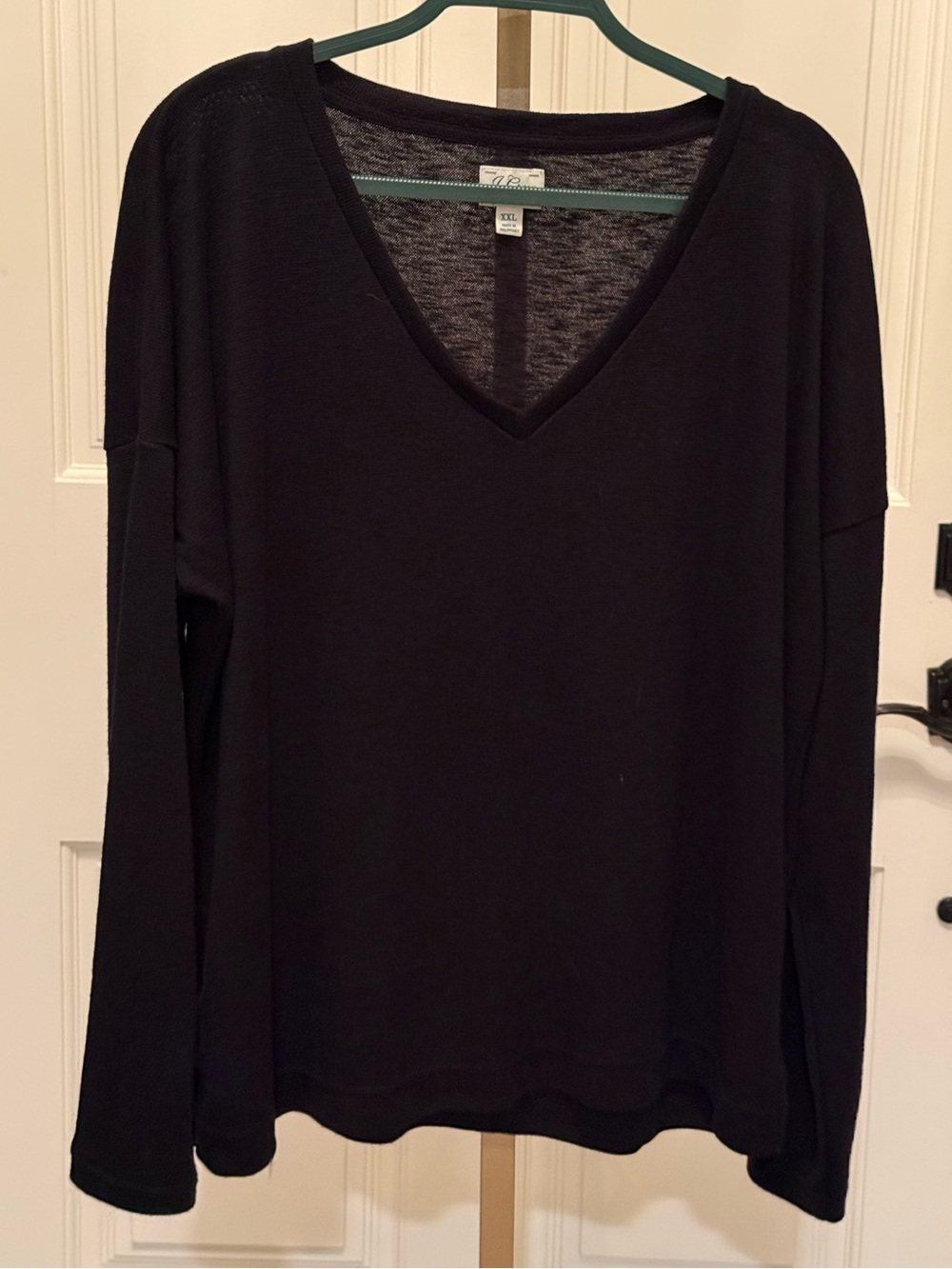 Women's Black V-Neck Lightweight Sweater